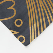 Couverture Polaire Or élégant sur motif damassé noir (Coin)