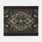 Couverture Polaire Or floral Abstrait (Devant (Horizontal))
