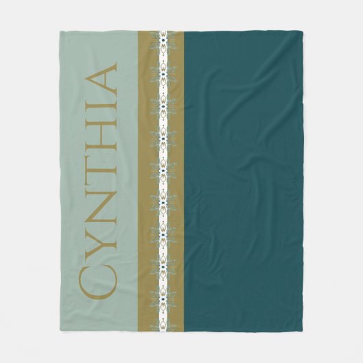 Couverture Polaire Or Moderne Et Turquoise (Devant)