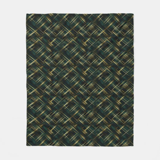 Couverture Polaire Or Moderne Et Vert Foncé Plaid (Devant)