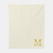 Couverture Polaire Or Monogramme Beige Neutre (Devant)