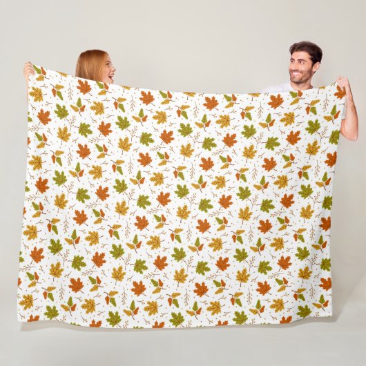 COUVERTURE POLAIRE OR ORANGE VERT CHUTE FEUILLE (En situation)