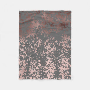 Couverture Polaire or rose de faux élégant et traçages gris