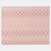 Couverture Polaire Or rose élégant et motif rose d'arbre de Noël (Devant (Horizontal))