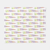 Couverture Polaire Or rose pourpre Lime Unicorne Anniversaire (Devant (Horizontal))