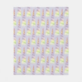 Couverture Polaire Or rose violet Lavender Lime Unicorne (Devant)