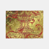 Couverture Polaire or, rouge et noir brillant de couleur festive (Devant (Horizontal))