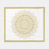 Couverture Polaire Or sur le motif mandarin blanc orné (Devant (Horizontal))