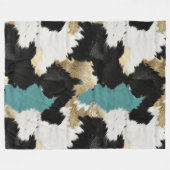 Couverture Polaire Or Turquoise, Blanc Noir (Devant (Horizontal))