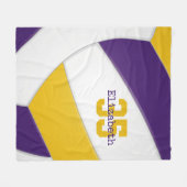 Couverture Polaire or violet et volley-ball blanc filles garçons sur  (Devant (Horizontal))