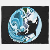 Couverture Polaire Oraca tueur baleine Océan bleu (Devant (Horizontal))