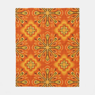 Couverture Polaire Orange Abstrait Motif décoratif