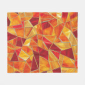 Couverture Polaire Orange and gold Stained Glass Mosaic Pattern (Devant (Horizontal))