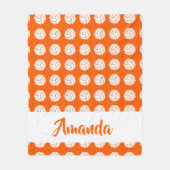 Couverture Polaire Orange and White Volleyball Pattern (Devant)