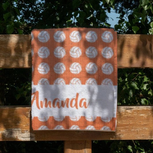 Couverture Polaire Orange and White Volleyball Pattern