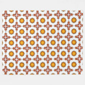 Couverture Polaire Orange and yellow mandala pattern  (Devant (Horizontal))