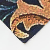 COUVERTURE POLAIRE ORANGE ARBRE AVEC FEUILLES VERTS, FLEURS (Coin)