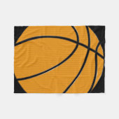 Couverture Polaire Orange Basketball Design avec Arrière - plan noir (Devant (Horizontal))