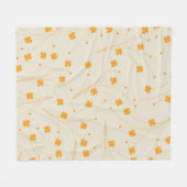 Couverture Polaire Orange Beige Tropical Floral Botanique Été (Devant (Horizontal))