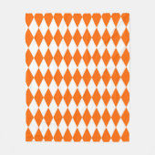 Couverture Polaire Orange blanc Arlequin Diamants Checkers Design (Devant)
