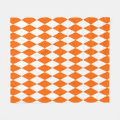 Couverture Polaire Orange blanc Arlequin Diamants Checkers Design (Devant (Horizontal))
