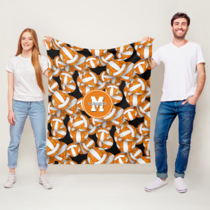 Couverture Polaire orange blanc équipe de l'école couleurs girly voll