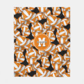 Couverture Polaire orange blanc équipe de l'école couleurs girly voll (Devant)