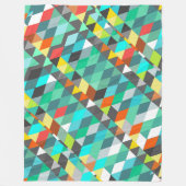 Couverture Polaire Orange bleu moderne Mint Abstrait Triangle Motif (Devant)