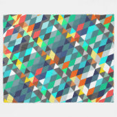 Couverture Polaire Orange bleu moderne Mint Abstrait Triangle Motif (Devant (Horizontal))
