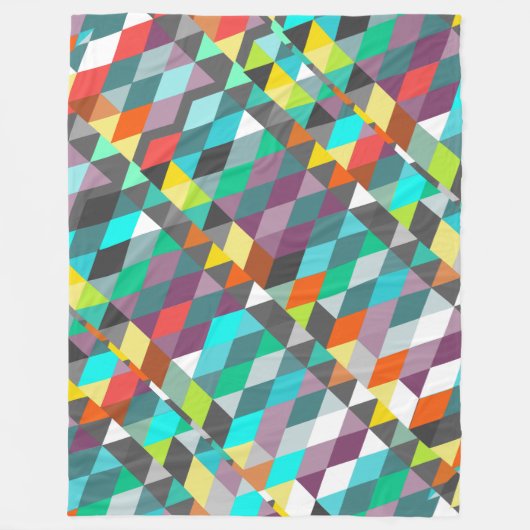 Couverture Polaire Orange bleu moderne Mint Abstrait Triangle Motif (Devant)