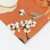 Couverture Polaire Orange Boho Citrouille Automne motif floral (Coin)