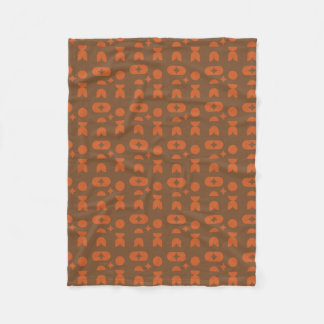 Couverture Polaire Orange Brûlé & Marron Chocolat Géométrique Abstrai