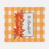Couverture Polaire Orange Buffalo, Citrouille De Thanksgiving, Plaid (Devant (Horizontal))