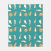 Couverture Polaire Orange Cats Funny (Devant)