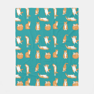 Couverture Polaire Orange Cats Funny