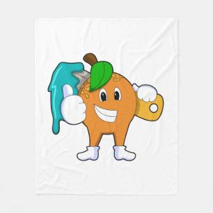 Couverture Polaire Orange comme Peintre avec pinceau