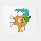 Couverture Polaire Orange comme Peintre avec pinceau (Devant (Horizontal))