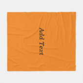 Couverture Polaire Orange Create Your Own Add Text Custom (Devant (Horizontal))
