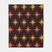 Couverture Polaire Orange et Ambre Mid Century Moderne Starburts (Devant)
