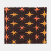 Couverture Polaire Orange et Ambre Mid Century Moderne Starburts (Devant (Horizontal))