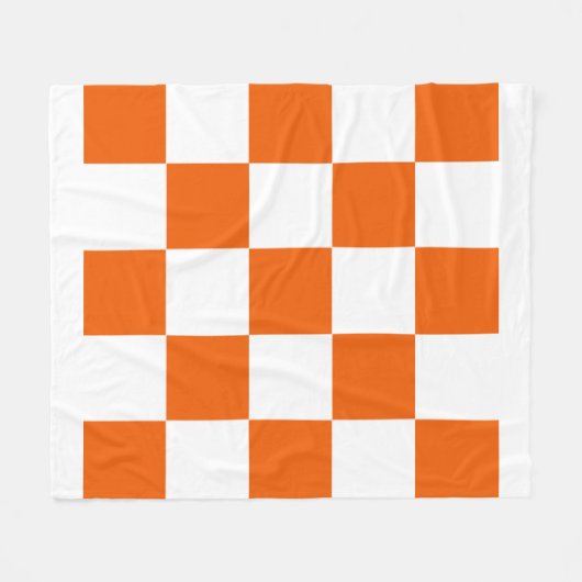 Couverture Polaire Orange et blanc Checkered (Devant (Horizontal))