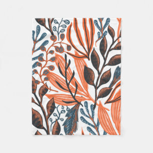 Couverture Polaire Orange Floral