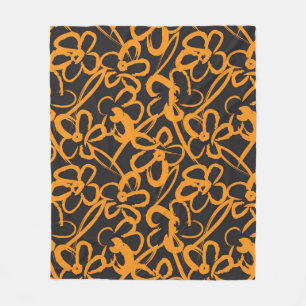 Couverture Polaire Orange Floral brosse un fond motif sans soudure