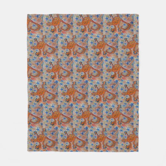 Couverture Polaire Orange Gecko (Devant)