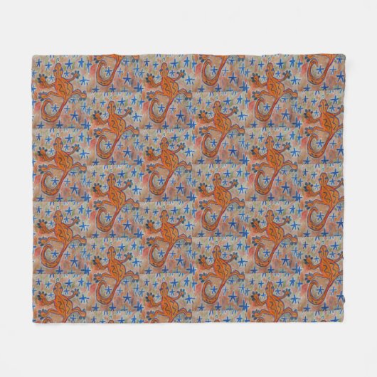 Couverture Polaire Orange Gecko (Devant (Horizontal))
