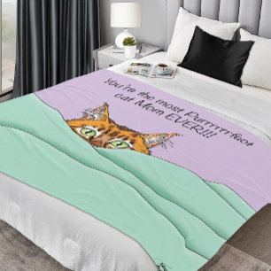Couverture Polaire Orange Gingembre Violet Mignon Chat Maman Fête des
