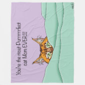 Couverture Polaire Orange Gingembre Violet Mignon Chat Maman Fête des (Devant)