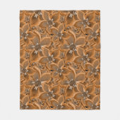 Couverture Polaire Orange, gray watercolor flowers. (Devant)