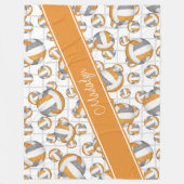 Couverture Polaire Orange gris girly volleyballs motif net accent (Devant)