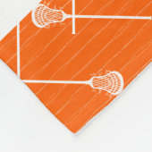 Couverture Polaire Orange Lacrosse Bâtons Blancs Motif (Coin)